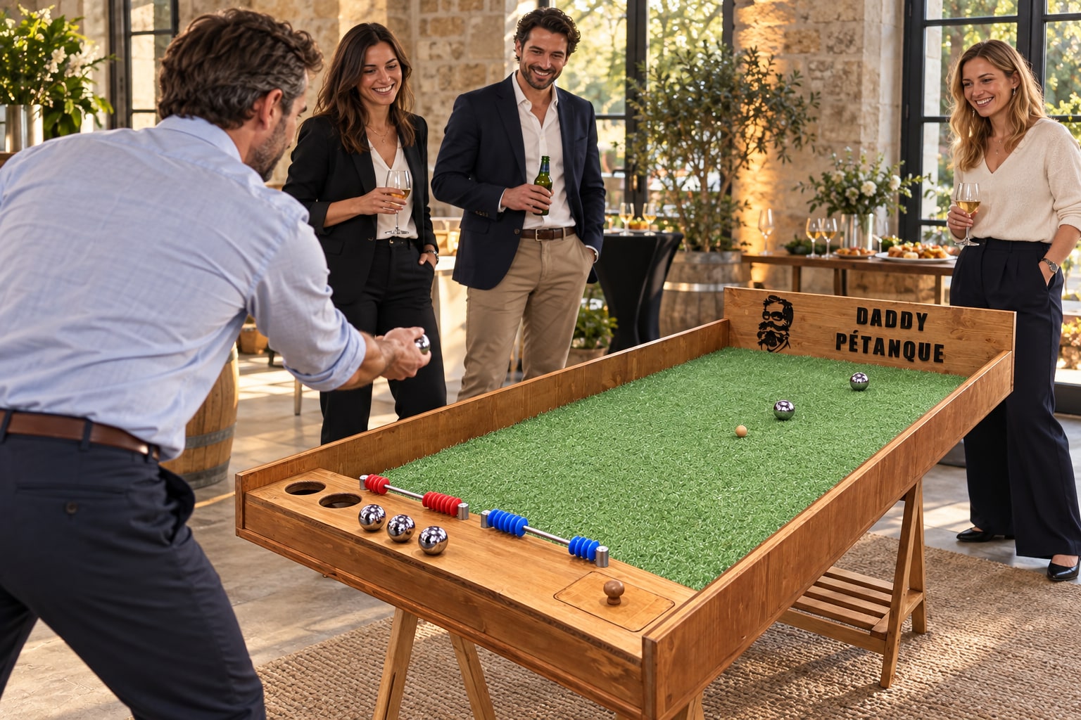 Animation de mini-pétanque pour une soirée d’entreprise