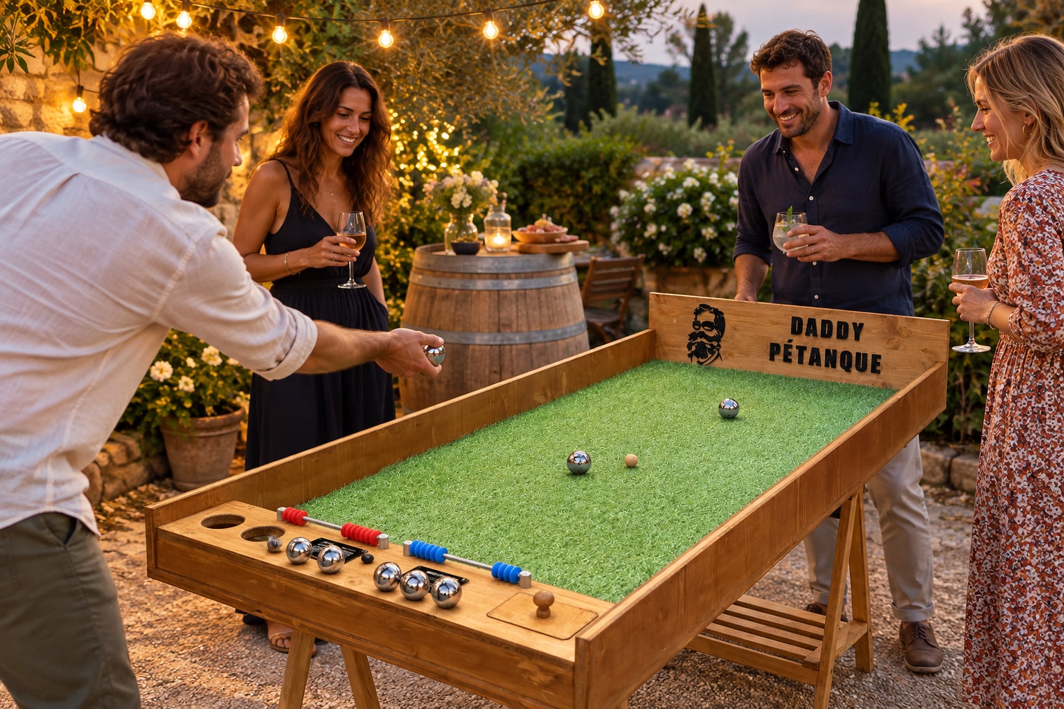 Mini-pétanque de soirée entre amis